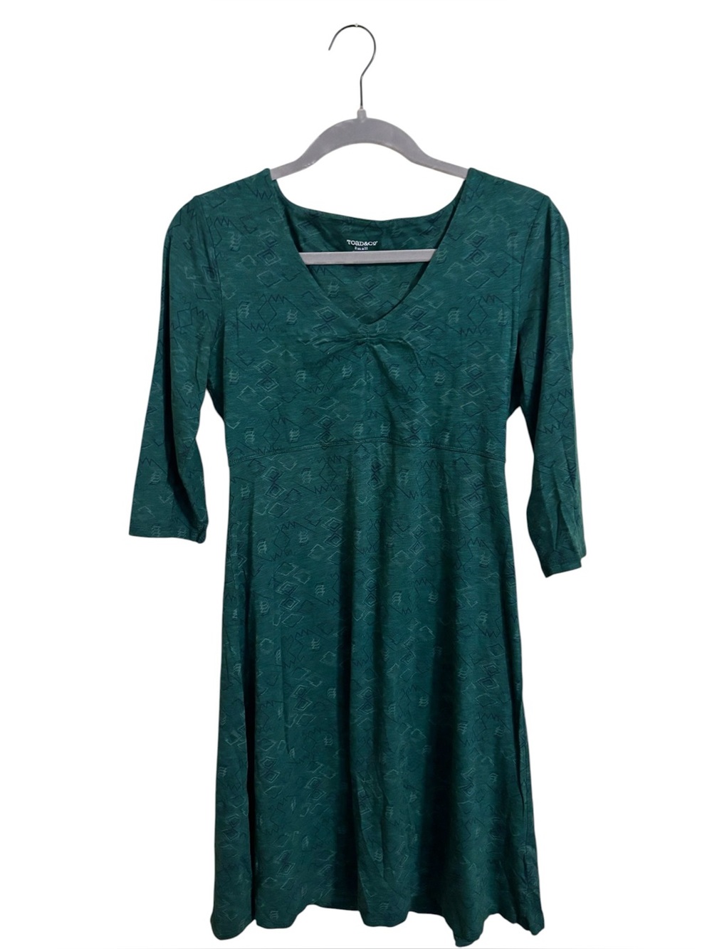 Toad & Co.‎ Green 3/4 Sleeve Geometric Print Dress Small